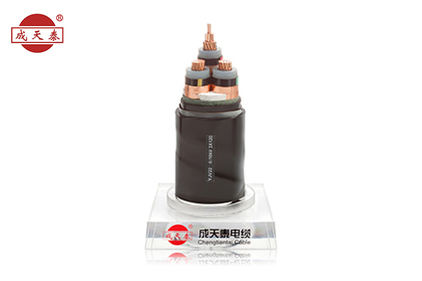 銅芯，交聯聚乙烯絕緣，鋼帶鎧裝聚乙烯護套電力電纜 YJV22 6/10kV 3芯